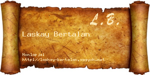 Laskay Bertalan névjegykártya