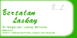 bertalan laskay business card